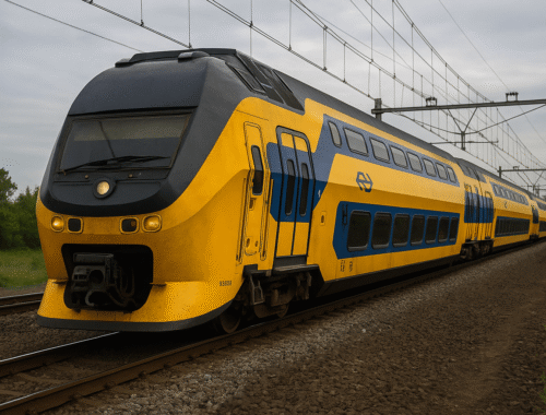 Een treinflirt kan spontaan ontstaan, zoals een trein die rustig voorbij rijdt.